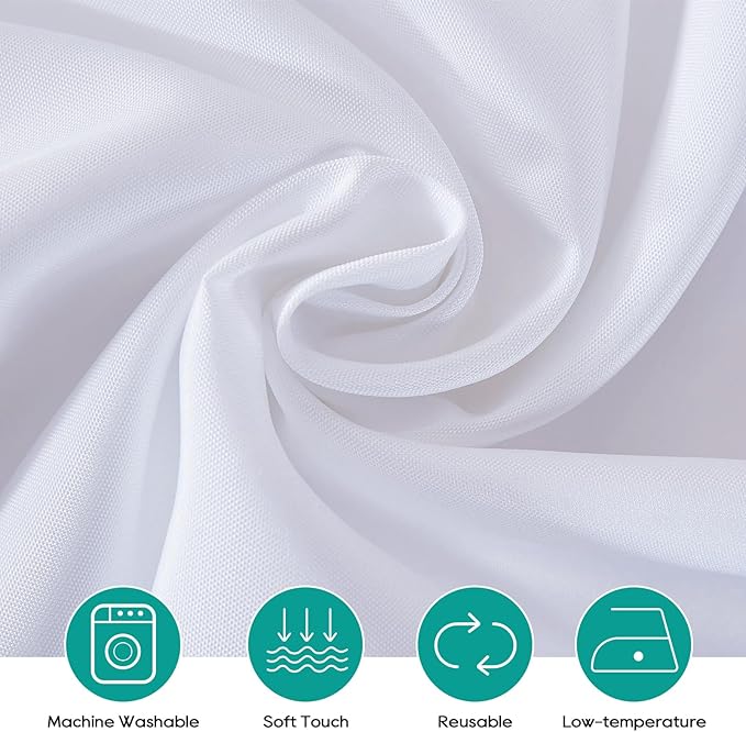 Surmente 132 inch Round tablecloths -10 Pack White Round Table Cloths, Polyester Fabric Table Covers for Weddings, Banquets, or Restaurants