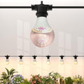 LED Grow Light Bulbs on a 22 ft Rainproof String, 90W Waterproof Full Spectrum Hanging Plant Growing Lamps, E26 Base for Backyard, Garden, Farm (6 Lights)