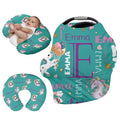 Custom Car Seat Covers for Babies - Breathable Baby Car Seat Cover for Girls Boys, Green Horse Print Kick-Proof Newborn Carrier Canopy Stretchy Stroller Cover for 4 Seasons(27"x29")