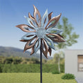 Outdoor Wind Spinner with Garden Stake 62.99" Metal Two-Way Wind Sculptures Solar Color Changing Lights Large Windmills for Garden,Patio,Yard,Lawn Decor Gifts Blade