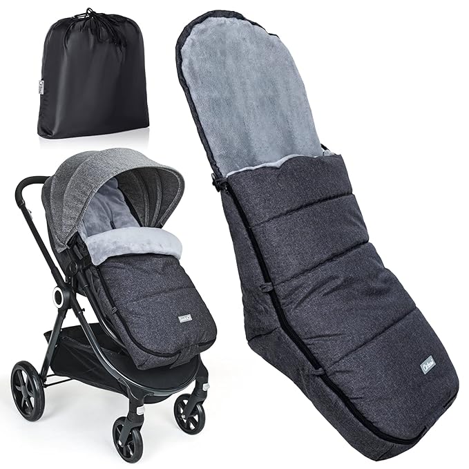 Orzbow Warm Bunting Bag Universal,Stroller Sleeping Bag Cold Weather,Waterproof Toddler Footmuff (Black)