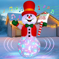 6 FT Christmas Inflatable Snowman with Motion-Activated Christmas Greeting Music & Spinning Light, Blow Up Gentleman Snowman Outdoor Inflatable Decoration for Holiday Yard Lawn Patio