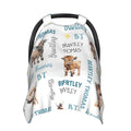 Custom Baby Car Seat Canopy Personalized Car Seat Covers with Name for Baby Boys Girls Customized Buffalo Nursing Breastfeeding Cover Infant Carseat Canopies Newborn Minky Baby Blanket
