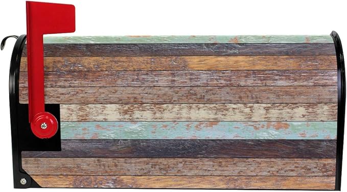 ALAZA Vintage Old Wood Texture Plank Grunge Magnetic Mailbox Cover MailWraps Garden Yard Home Decor for Outside Standard Size-18"x 20.8"