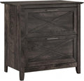 Bush Furniture Key West 2 Drawer Lateral File Cabinet in Dark Gray Hickory | Document Storage for Home Office | Accent Chest with Drawers