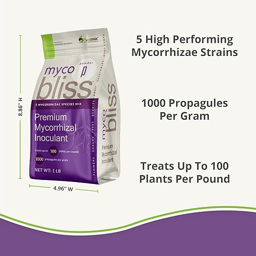Myco Bliss Granular (1lb) - Mycorrhizal Fungi for Plants - 5 Strain Mycorrhizal Inoculant with 1000 Propagules Per Gram - Highly Concentrated Mycorrhizae for Plants, Potting Soil, & Garden Soil