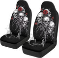 Skull Rose Car Seat Covers 2 Pcs Car Seat Covers Front Seats Only Waterproof Breathable Easy to Install Anti-Slip Back Fabric Universal Fit for Auto Truck Van SUV