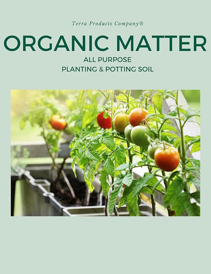 OrganicMatter All Purpose Potting and Planting Garden Soil | Proprietary Blend of Minimally Processed Soil | No Chemicals | No Dyes | No Synthetics | by Terra Products Co.