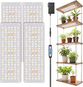 Garpsen Grow Light, 6000K Full Spectrum Plant Lights for Indoor Growing with Auto Timer 6/12/16H, 5 Dimmable Levels & 3 Color Modes, 552 LEDs Grow Lamp Panel for Seed Starting, Veg and Bloom(4Panels)