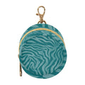 Pacifier Holder with Clip Pacifier Case for Diaper Bag Round Baby Pacifier Pouch Box Bag Portable Teal Zebra Print