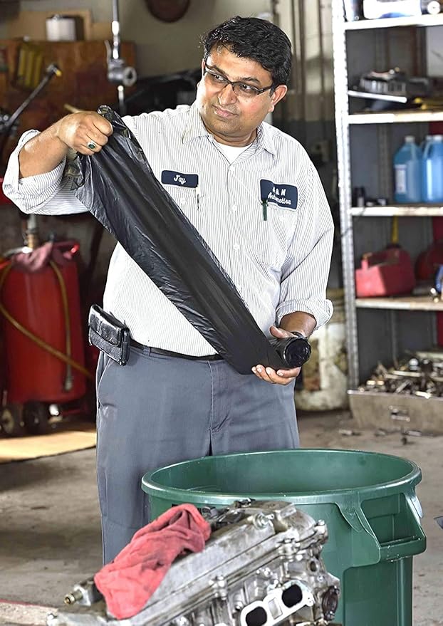 Aluf Plastics 45 Gallon 2 MIL Black Heavy Duty Trash Bags