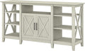 Bush Furniture Key West Tall TV Stand for 65 Inch TV in Linen White Oak, Farmhouse Entertainment Center with Storage