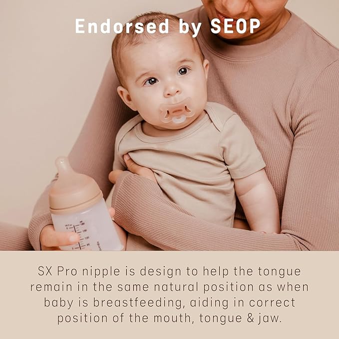 Suavinex Zero Zero Silicone Baby Pacifier w/SX Pro Physiological Pacifier Nipple (6-18M), Fair