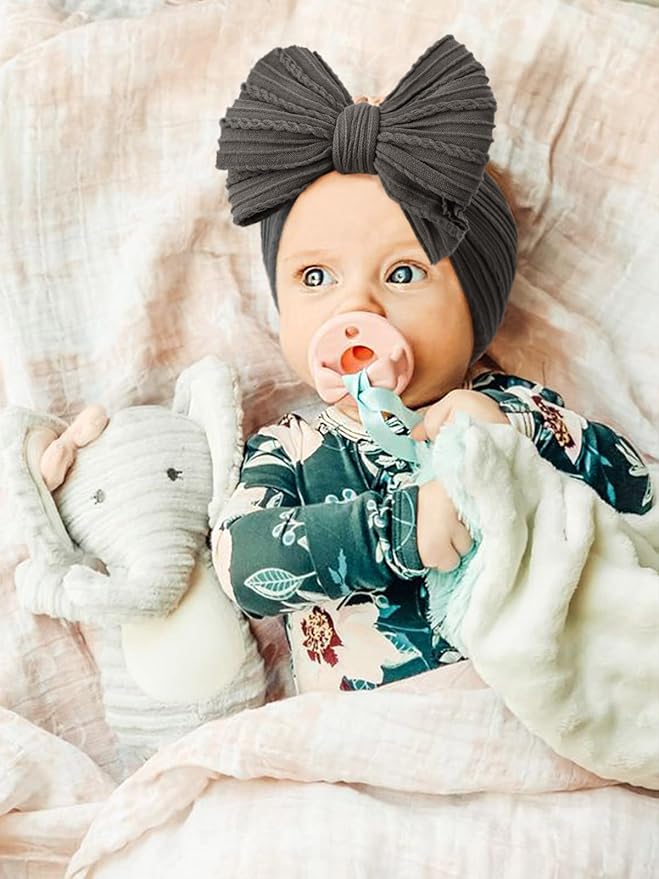AQOKKA Baby Bows Headbands Nylon Baby Girl Headbands Soft Handmade Hairbands Toddler Hair Accessories for Girls Baby Newborn Infant Kids