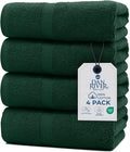 DAN RIVER Bath Towels Set of 4, 27 x 54 Inches, 100% Cotton, Larger & Lighter