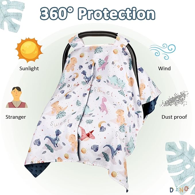 Newborn Lounger Cover, Baby Car Seat Cover, Cute Dinosaur