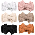ALinmo 6 Pack Baby Headbands Super Soft Stretchy Nylon Hair Bands Hair Bows Hair Accessories for Baby Girls Newbrons infants Toddlers 04