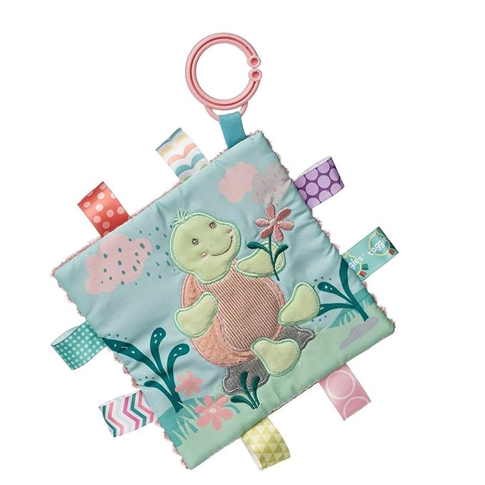 Taggies Crinkle Me Toy with Baby Paper & Squeaker with Sensory Tags, 6 x 6-inches, Tippy Turtle