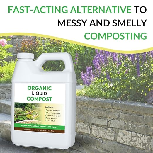 FOOP Organic Liquid Compost: Fast-Acting Alternative to Messy and Smelly Composting | Compost Tea Concentrate Perfect for Brewing Compost Teas (1 Gallon, 2 Pack, Treats Up to 40,000 Sq.Feet)