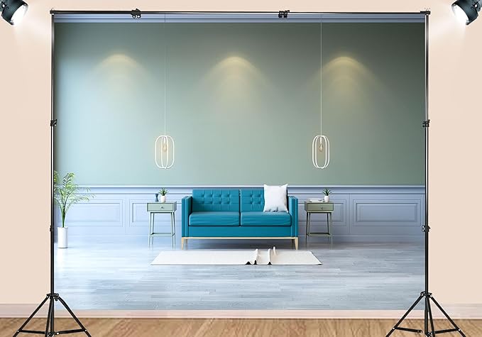 Modern Living Room Sofa Backdrop Voice Assistant Device Interior Apartment Luxury House Background Nordic Style Party Decorations Smart Speaker Integration Live Video Zoom Calls Props 5X3ft Fabric