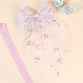 Easter Bunny Hair Bow for Women Girls Toddlers - 13 Inch Large White Tulle Bow Hair Clip with Cute Bunny Pattern, Spring Easter Hair Accessories Rabbit Hairpins for Easter Outfits, Birthday Gifts