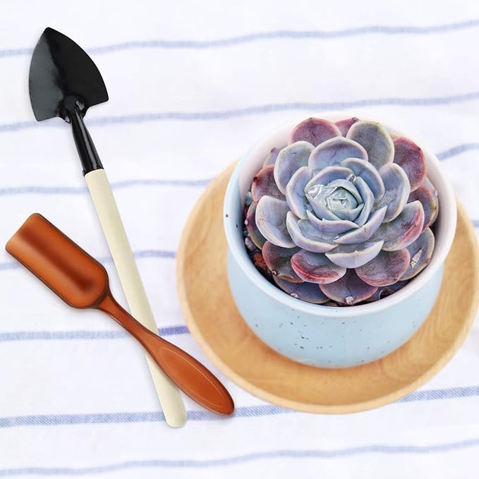 G GOOD GAIN Garden Succulent Kit with Organizer Bag, 15 Pieces Succulent Tools, Indoor Mini Hand Gardening Tools Set with Carrier for Bonsai Planter Miniature Fairy Planting Care(Honeysuckle)