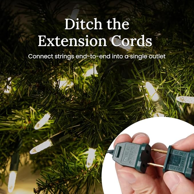 Pro Christmas M5 LED Christmas Lights - 100 Count Mini 5mm String Lights - Professional Grade Indoor/Outdoor Commercial Holiday Light Set for Trees, Bushes, & Décor - 6000K White