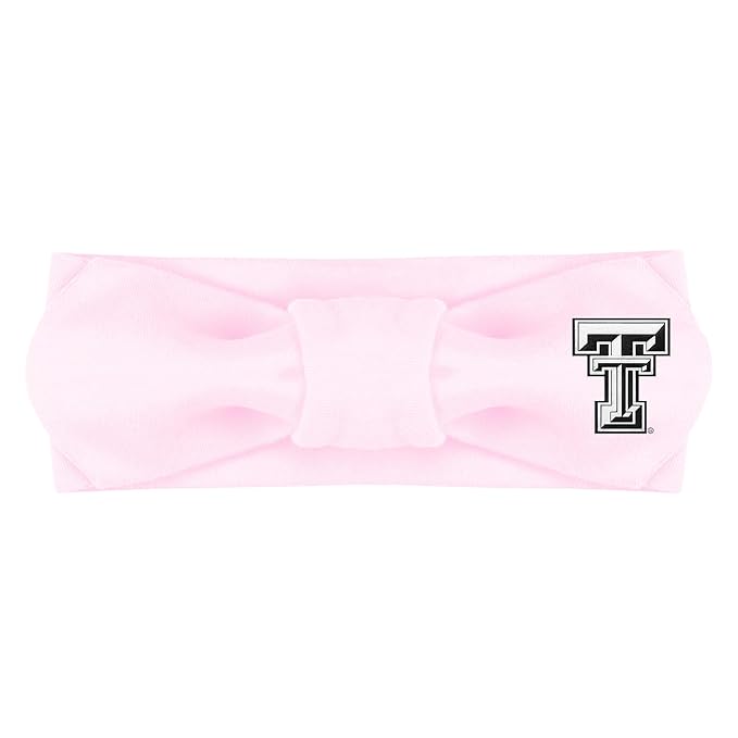 Creative Knitwear Texas Tech Red Raiders Infant Girls Pink Solid Hair Knot Headband Embroidered Logo - Size Newborn - 4T