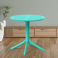 Costaelm Sunshine 31.5" Round Plastic Outdoor Patio Dining Table for 4, Turquoise