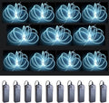 MaxLax EL Wire White 10-Pack, 9ft/2.75m Neon Light Wire with Noise Reduction and Battery Pack…
