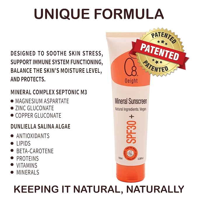 Oeight Mineral Sunscreen for Babies and Children, Baby Sunscreen Lotion Family Sun Protection with Mineral Shield Kids Dermatologist Recommended SPF for Natural UV Protection, Made in Israel