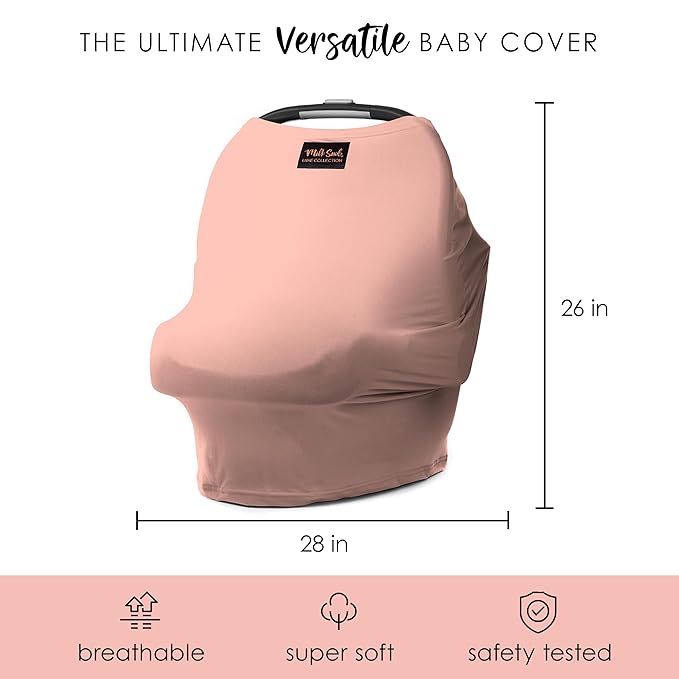 Milk Snob Original 5-in-1 Luxe Cover in Ballet Slipper - Added Privacy for Breastfeeding, Baby Car Seat, Carrier, Stroller, High Chair, Shopping Cart, Lounger Canopy, Newborn Essentials, Nursing Top