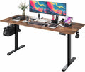 Monomi Electric Standing Desk, 63 x 28 inches Height Adjustable Ergonomic Home Office Sit Stand Up Desk with Memory Preset Controller (Rustic Brown Top/Black Frame)
