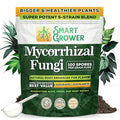 Mycorrhizal Fungi Organic Root Enhancer for Plants, Super Potent 100 Spores Per Gram, 5-Strain Blend, Rapid Results for Gardens, Houseplants, Lawns, Mycorrhizae Smart Grower 500 Grams for 500 Plants