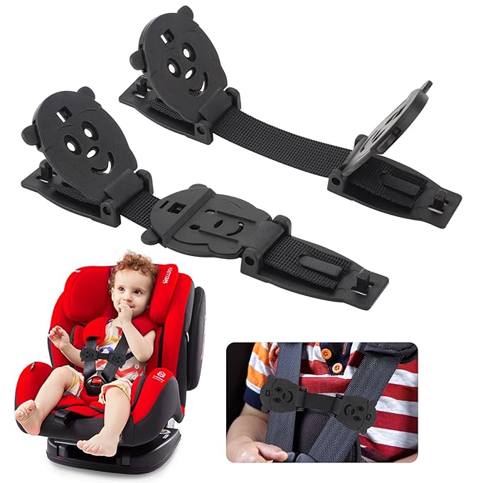 Anti Escape Buckle Lock Clip Baby(Under 1.5 Years Old) Harness Chest Clip, Baby Safety Strap Prevent Child Taking Their Arms Out of High Chairs/Strollers/Baby Reins(2 Pack)