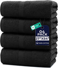 DAN RIVER Bath Towels Set of 4, 27 x 54 Inches, 100% Cotton, Larger & Lighter