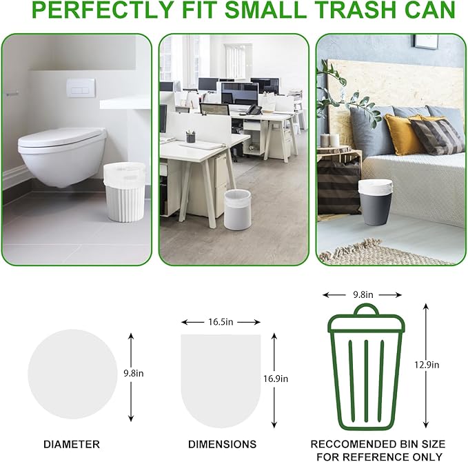 1.6 Gallon Small Biodegradable Trash Bags