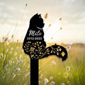 Custom Fluffy Long Hair Cat Memorial Stake Sign - Metal Grave Marker, Garden Decor, Personalized Name Remembrance Yard Stake, Pet in Heaven, Loss of Cat Sympathy Gift
