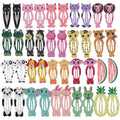 inSowni 40 Pack 2" Metal Snap Hair Clips Non Slip Barrettes Pins Animal Fruit Accessories for Baby Girl Toddlers Fine Thick Hair (40PCS S1)