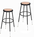 OEF Furnishings (2 Pack Height Adjustable Steel Stools, Black, 31-39"