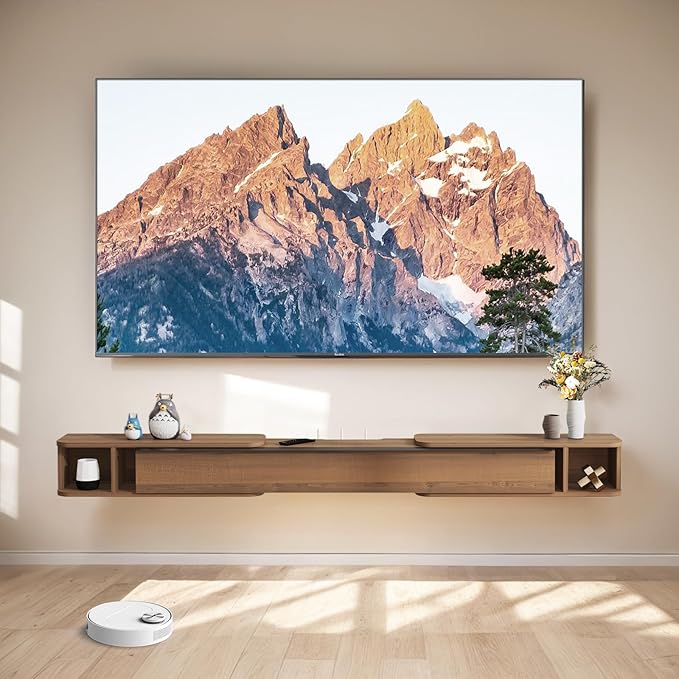 Pmnianhua Retractable Length Floating TV Stand,Minimalist Floating TV Shelf,Wall Mounted TV Console,Adjustable 87'' to 122'' Floating Entertainment Center with Storage for Bedroom Living Room(Walnut)