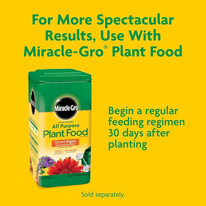 Miracle-Gro Potting Mix, For Indoor or Outdoor Potted Plants, Flowers, Vegetables, Shrubs, Annuals, and Perennials, Feeds Up to 6 Months, 8 qt.