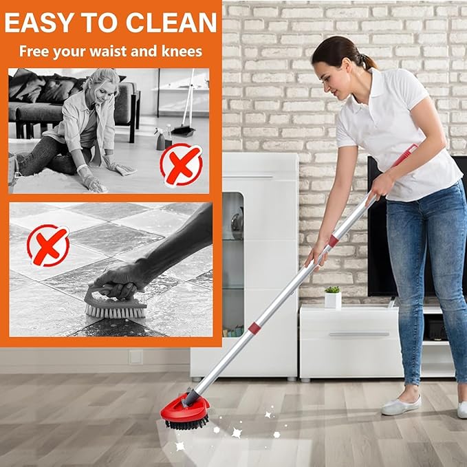 Small Spin Mop Replace Head Base + Scrub Brush