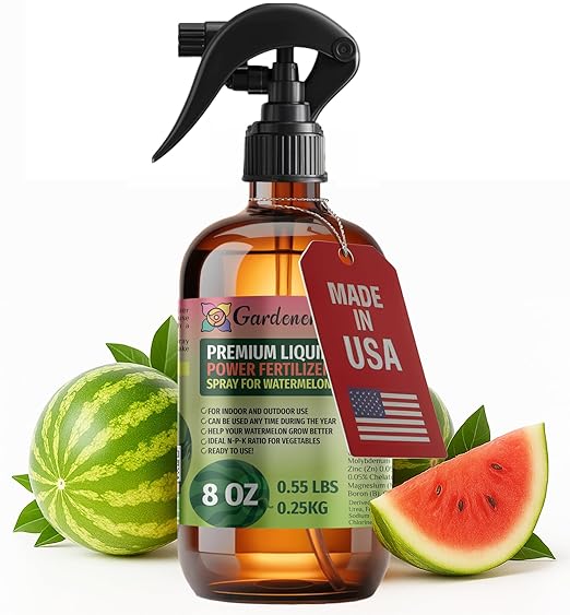 Liquid Power Watermelon Fertilizer Spray – Ready-to-Use Liquid Plant Food for Watermelon – Premixed, Easy Application – Fast-Acting Formula for Growth, Roots & Yield – Indoor & Outdoor Use – 8 oz