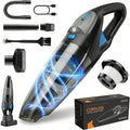 Handheld Vacuum Cordless, 25000Pa Powerful Suction Car Vacuum Portable Cordless with 8000mAh Battery & LED Light, Hand Held Vacuum Rechargeable with HEPA Filters, Home, Car Seats, Pet Hair Blue