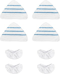 Reusable Steam Mop Pads Set, 4 Pack Steam Mop Pads & 4 Universal Microfiber