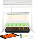 Seed Starter Tray with Grow Light and Heat Mat, 8'' Humidity Dome, 1020 Plant Starter Trays Seed Starter Kit, Grow Light Stand for Seed Starting & Seedling Growing, Height Adjustable