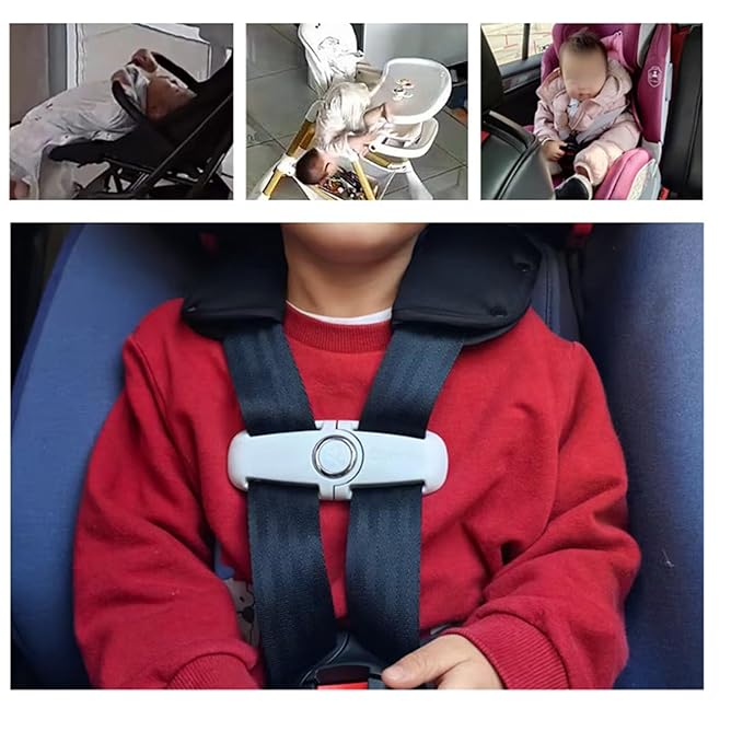 Universal Child Car Seat Chest Harness Clip Universal Safer Belt Clip Buckle Lock Stroller Chest Clip Adjustable Guard for Baby and Kids (Black-3)