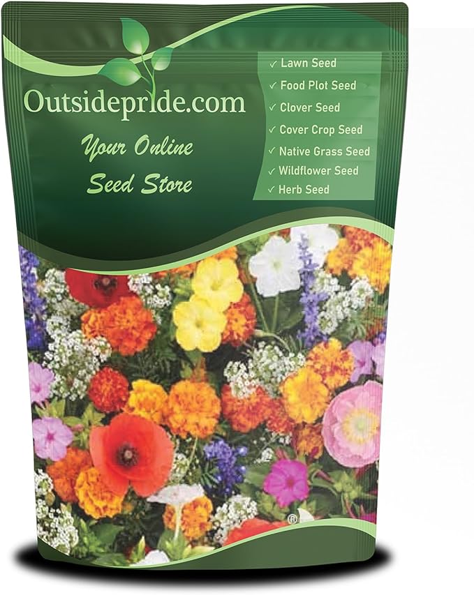Outsidepride Deer Proof Wildflower Seed Mix - 1/4 lbs. Colorful Blend of Easy to Grow, Drought-Tolerant Annual & Perennial Wildflower Seeds for a Deer-Free,Vibrant Meadow & Pollinator-Friendly Garden