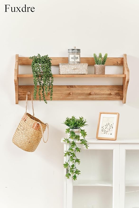 Fake Hanging Plants, 2pcs Artificial Potted Greenery Faux Eucalyptus Vine Fern and String of Pearls in Pot for Home Room Wall Shelf Patio Garden Indoor Outdoor Decor